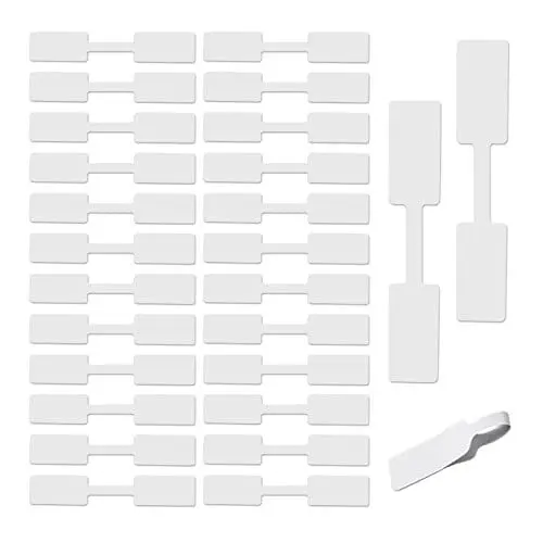 Produktbild: Preisschilder Anhänger Klein, 500 Stück Anhänger Etiketten Weiss Preisschilder Handmade Schmuck Preisetikett Quadrate Hängeetiketten Etikettenanzeige für Halskette Ohrring Aufkleber 26 x 12mm
