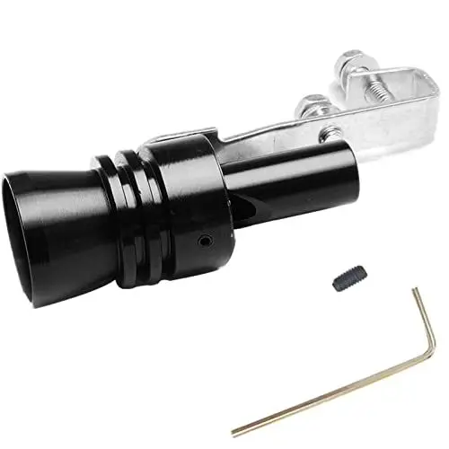 Produktbild: PREMIUM Auspuff Sound Booster Pfeife für Fake V8 Turbolader pfeifen im Auto & Motorrad Endtopf I Universal Turbo whistle Soundgenerator Tuning - Auspuffpfeife für Endrohre (Schwarz, M)