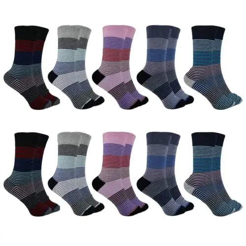 Produktbild: PREMIUM Socken 10er Pack Hochwertige Baumwolle Damen Socken Mädchen Freizeit Strümpfe ohne Gummidruck Art.80. 39-42 (808)