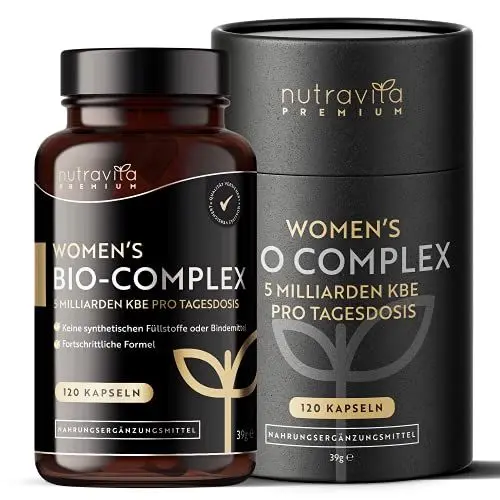 Produktbild: Premium Bio Kulturen Komplex Vegan für Frauen - 120 Kapseln (4 Monate Vorrat) - 5 aktive Lactobacillus-Bakterienstämme, speziell für Frauen entwickelt - 5 Milliarden KBE - Hergestellt von Nutravita