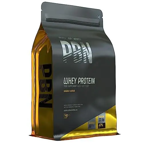 Produktbild: Premium Body Nutrition Whey Protein / Molkeeiweißpulver 1 kg, Banane, Neuer verbesserter Geschmack