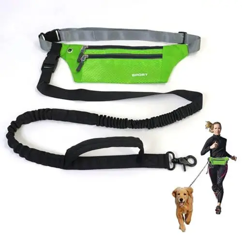 Produktbild: Premium Hundeleine zum Laufen Joggingleine für Kleine Hunde von 118 bis 200 cm Dehnbar Joggingleine Hunde Joggingleine für Hunde zum Laufen für Kleine und Mittelgroße Hunde zum Wandern Laufen Joggen