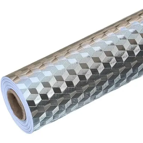 Produktbild: Premium Klebefolie für Küche | Edelstahl Küchenfolie Selbstklebend | Silberne Metallfolie für Arbeitsplatte Küche, Kühlschrank, Geschirrspüler, Schränke | Dekorfolie | 300 x 61 cm | ALUMAX
