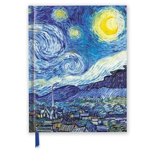 Produktbild: Premium Skizzenbuch: Vincent van Gogh, Sternennacht: Unser hochwertiges Blankbook mit festem, künstlerisch geprägtem Einband im Format 28 cm x 21,6 cm