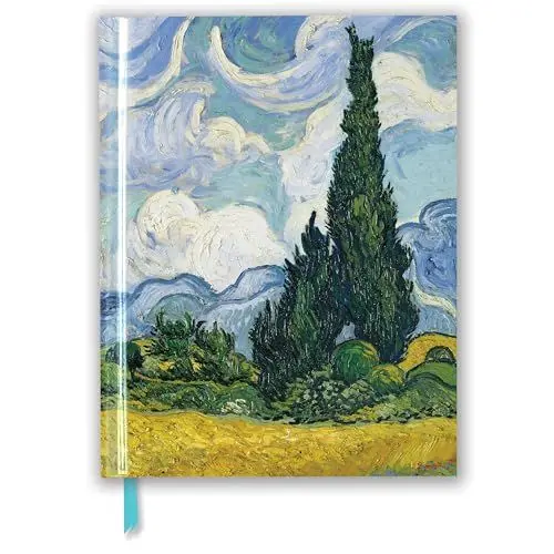 Produktbild: Premium Skizzenbuch: Vincent van Gogh, Weizenfeld mit Zypressen: Unser hochwertiges Blankbook mit festem, künstlerisch geprägtem Einband im Format 28 cm x 21,6 cm