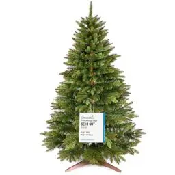 Produktbild: Premium Weihnachtsbaum künstlich 180cm -TESTSIEGER - Naturgetreu, dichte Zweige, Künstlicher Weihnachtsbaum mit Holzständer und Aufbewahrungstasche – Tannenbaum künstlich von Pure Living