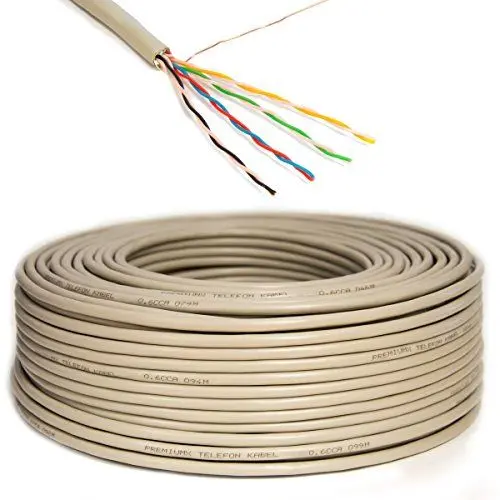 Produktbild: Premium X 100m Telefonkabel 4x2x0,6mm J-Y(ST) Y Telefonleitung 8-Adern rund Fernmeldekabel Installationsleitung Verlegekabel