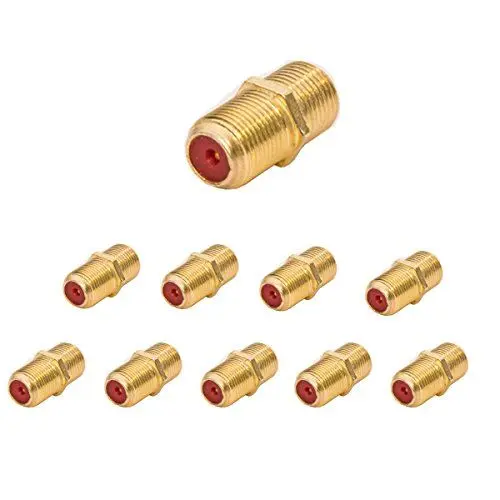 Produktbild: Premium X 10x F-Verbinder Buchse/Buchse für F-Stecker jeder Größe 4-8,2mm für Koaxial Antennenkabel Sat Kabel