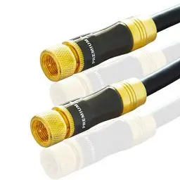 Produktbild: Premium X 1m Sat-Kabel - Satelliten-Kabel, Antennenkabel, Koaxialkabel TV Kupfer mit vergoldeten F-Steckern - Gold-Line, Abschirmmaß 135dB, Fernseher & Radio - 4K, HDTV, DVB-T/C/S/S2