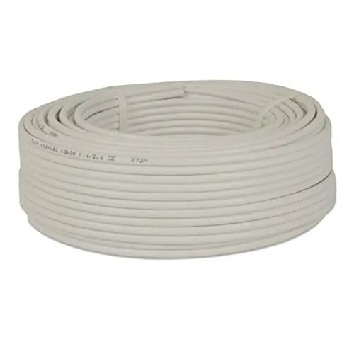 Produktbild: Premium X 25m Sat Koaxial Kabel 90dB Twin Mini 2 x 4mm extra dünn Weiß Antennenkabel 2-fach geschirmt für Sat | Kabel | DVB-T - Ultra HD 4K 3D