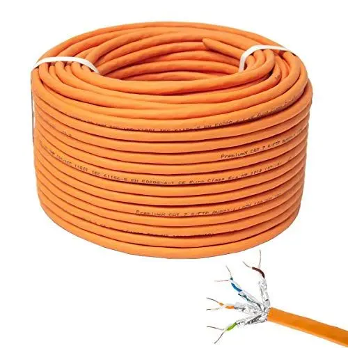 Produktbild: Premium X CAT 7 Netzwerkkabel 100m LAN Kabel Simplex Kupferkabel Ethernet Datenkabel S/FTP PiMF PoE Eca Kat7 Verlegekabel Installationskabel für müheloses Verlegen