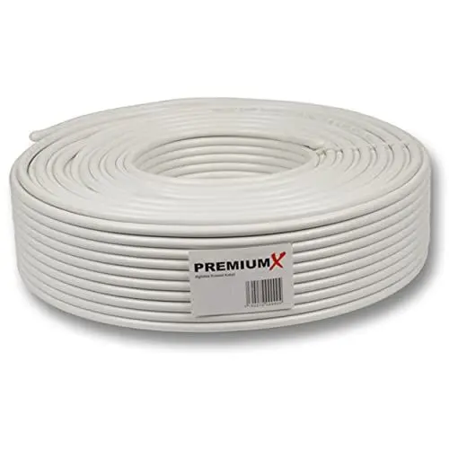 Produktbild: Premium X 50m DELUXE PRO Koaxialkabel 135dB 5-fach geschirmt reines Kupfer SAT Koax Antennenkabel (0,68EUR/M)