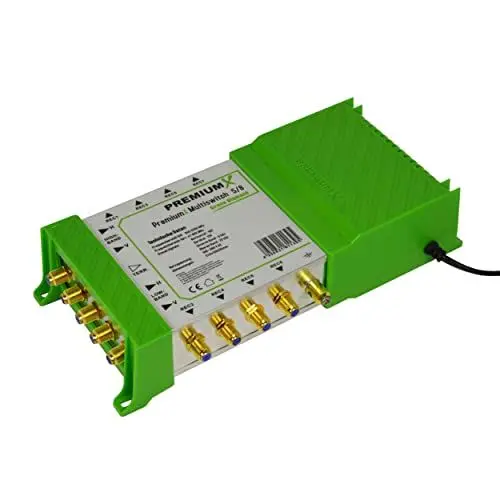 Produktbild: Premium X Green Diamond PMECO 5/8 Multischalter Multiswitch 1 SAT für 8 Teilnehmer Satverteiler HDTV FullHD 4K UHD 8K