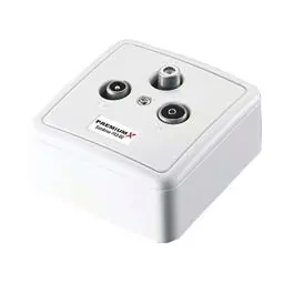 Produktbild: Premium X PX3-DC 3-Fach Sat Durchgangsdose DC-Durchgang Antennendose Dose SAT TV Radio DVB-T Unicable Aufputz Unterputz
