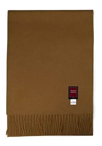 Produktbild: PREMIUMARMADA Purer Wollschal aus 100% Wolle Alpaka, eleganter Winterschal, Wollschal aus feiner 100% Alpaka Wolle, weich, warm, pures elegantes Naturhaar unisex, natur (vicuna kamel braun)