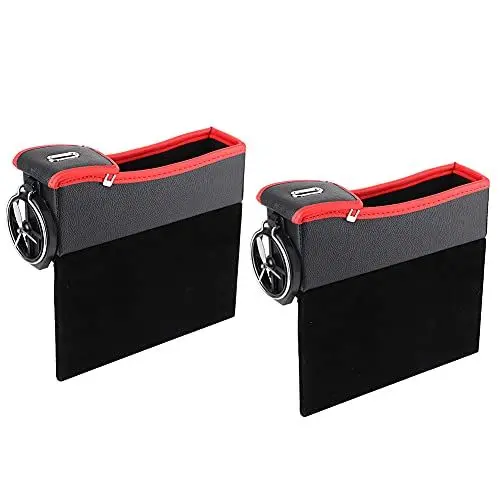 Produktbild: Premium-Autositz-Fugen-Organizer, Getränkehalter, Auto-Box mit PU-Leder und Oxford-Stoff für, Aufbewahrungsbox, Getränkehalter, Auto-Organizer