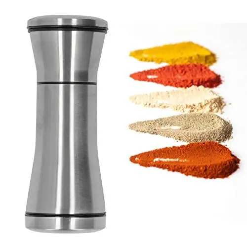 Produktbild: Premium-Edelstahl-Salz- und Pfeffermühle – Einstellbare Grobheit, Pfeffermühle, Langlebige, Frisch Haltende Gewürzmühle für Pfeffer, Salz, Cayennepfeffer, Nelken, Kräuter(Small)