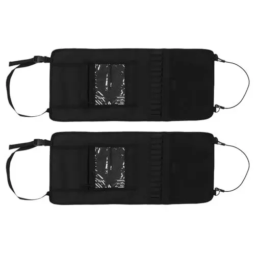 Produktbild: YUYTE Premium-Oxford-Stoff-Autositz-Rückenlehnenhalter, Platzsparende Hängetasche für Outdoor-Zubehör, 2er-Pack (BLACK)