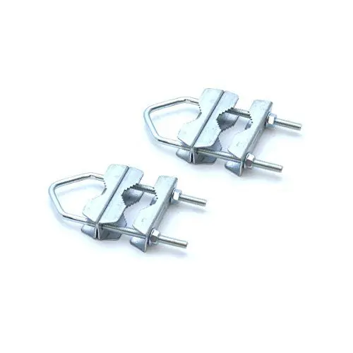 Produktbild: PremiumX 2x Mastschelle Sat Mast Rohr Doppel Schelle Halter Stahl verzinkt Mastdoppelschelle bis 60mm Mast