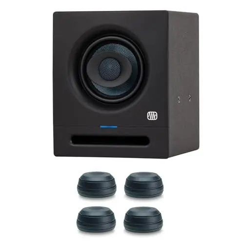 Produktbild: PreSonus Eris Pro 4 Aktiver Studio-Monitor Lautsprecher mit keepdrum Boxenfüße