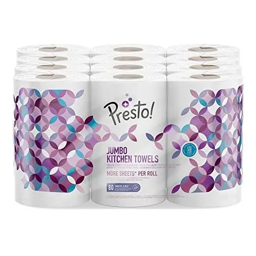 Produktbild: Amazon-Marke: Presto! 3-lagig Jumbo Küchenrollen, weiß, 18 Rollen, 1er-Pack
