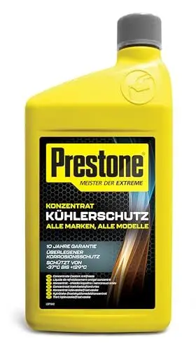 Produktbild: PRESTONE PAFR0058B Kühlerfrostschutz -37°C bis 129 °C, Korrosionsschutz 10 Jahre,Kühlerschutzmittel Konzentrat, Neue Formel 2024, 1L, Gelb