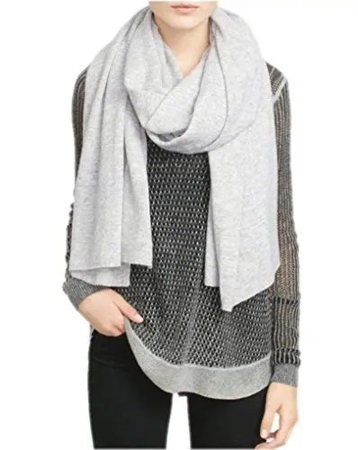 Produktbild: Prettystern 100% Kaschmir 200cm extra lang Damen Herren Schal Kaschmir-Tuch Cashmere Scarf Winter Stola - Hell Grau