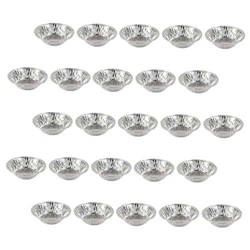 Produktbild: PRETYZOOM 100St Eierkuchenform Kuchenform aus Folie Mini- -Blechpfannen Kreistablett pudding förmchen puddingförmchen Backwerkzeuge für die Küche Praktische Puddingform Alufolie Silver