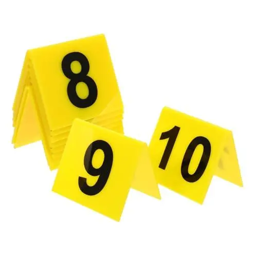 Produktbild: PRETYZOOM 10St Nummernschild aus Tafelschild für den Tisch Beweisnummernmarkierungen Schwarzes Tischnummernschild Praktische Tischnummern zelte kompaktes Tischschild Bodenmarkierung