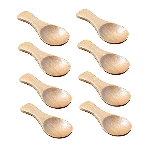 Produktbild: PRETYZOOM 10stücke Mini Holzlöffel Kurzer Griff Salzlöffel Teelöffel Aus Holz Zum Abmessen Von Salz Gewürzen Als Küchenzubehör