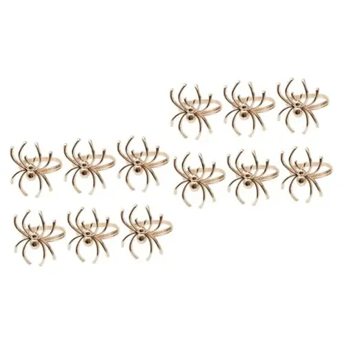 Produktbild: PRETYZOOM 12 STK Utensilienhalter Serviettenschnallen Weihnachten Serviettenringe Spinnen Serviettenringe Serviettenring Aus Legierung Tischserviette Schwarze Servietten Halloween Metall