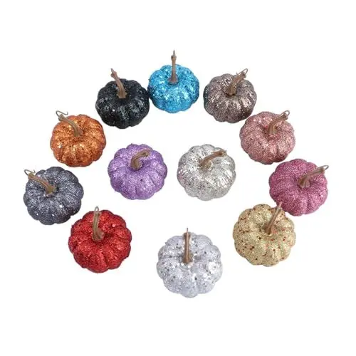 Produktbild: PRETYZOOM 12st Simulationsschaum Kürbis Thanksgiving-tischdekoration Gef?lschte Ernte Kürbisse Kernstück Farmhouse Pumpkins Home Ornamente Künstliche Kürbisse Goldpulver Belohnung