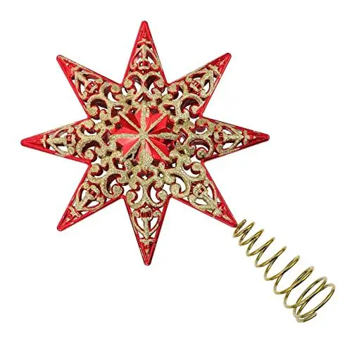 Produktbild: PRETYZOOM 1Stk Anis-Baumwipfelstern Weihnachtsdekorationen mährische Baumspitze glitzernde Stern-Baumspitze für Weihnachten Wohnkultur Weihnachtsbaum Baumschmuck Sternverzierung Berühmtheit