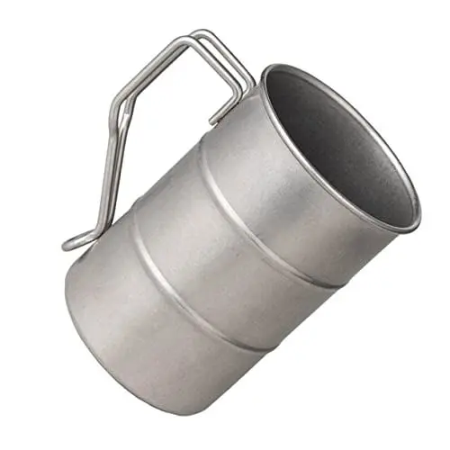 Produktbild: PRETYZOOM Edelstahl Bierkrug Outdoor Wasserbecher Picknickbecher Mit Griff Kaltes Bierbecher Für Camping