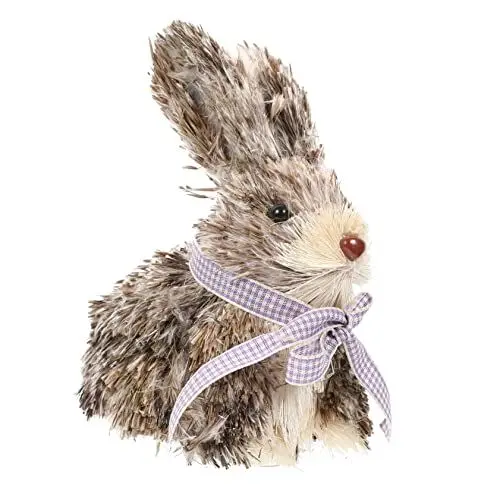 Produktbild: PRETYZOOM Handgemachte Stroh Ornament Bunny Figurine Ostern Decor Natürliche Stroh Wohnkultur