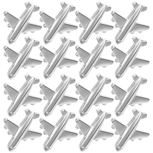 Produktbild: PRETYZOOM 1 Box Metall Pinnadeln Reißnägel Stecknadeln Reißzwecken Flugzeug Push Pinnwandnadeln Markiernadeln Karte Foto Weltkarte Kork Board Stoffmarkierung Bürobedarf