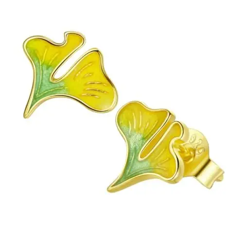 Produktbild: PRETYZOOM 1 Paar Ginkgo blatt Ohr stecker Ohrringe Erinnerungsgeschenke Ohrhänger für Männer Obst Weihnachtsgeschenke für Männer Ohrstecker Ohranhänger Ohrschmuck Herbst Ohren Zittern S925