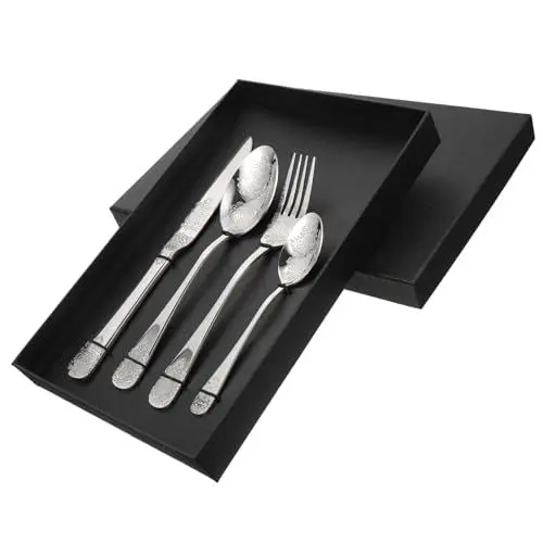 Produktbild: PRETYZOOM 1 Satz Besteck-Löffel-Set Steakbesteck Cutter- -Löffel-Kit westliches Silberbesteck schnittschutzbeinlinge forks over knives Steakgeschirr Heimbesteck Rostfreier Stahl Silver