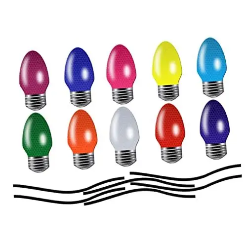 Produktbild: PRETYZOOM 1 Satz Glühbirnenlinie Aufkleber weihnachtsdeko reflektierende Glühbirnen-Magnetdekorationen Magnetische Dekorationen Dekorative Magnete Urlaubsmagnete für Autos PVC