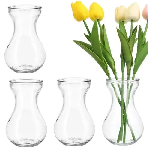 Produktbild: PRETYZOOM 4stücke Transparent Hydrokultur Vase Für Tafelaufsätze Kleine Glasvasen Für Hyazinthen Dekorative Tischdeko Blumenvasen