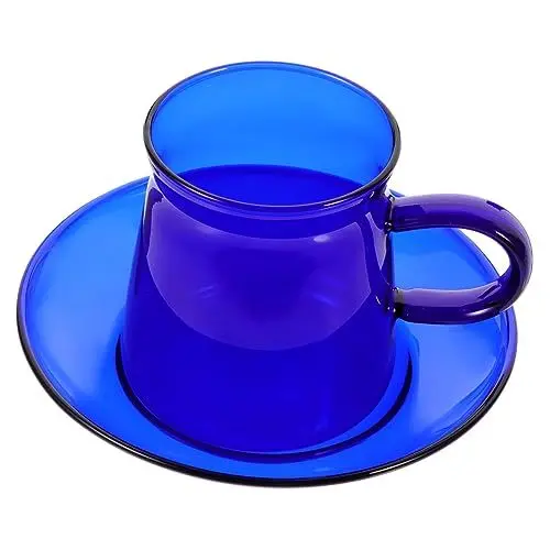 Produktbild: PRETYZOOM 1 Satz Kaffeetasse Hitzebeständiges Glas Trinken Becher Borosilikatglas Klarer Kaffeebecher Cappuccino-tasse Gläser Teetassen Untertassen Saftbecher Espresso Handbuch Das Gericht