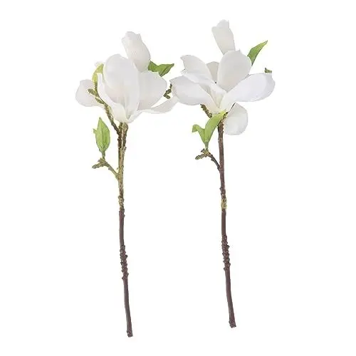 Produktbild: PRETYZOOM 1 Satz Künstliche Gefälschte Pflanzendekoration Stoffblumenarrangement Girlandendekorationen Künstliche Blüten Artificial Simulation Magnolie Blumenschmuck Weiß 2st
