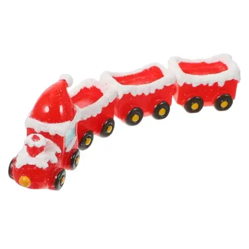 Produktbild: PRETYZOOM 1 Satz Miniatur-weihnachtszug Mini-zug-dekor Weihnachtszugmodelle Weihnachtsdorf-eisenbahn-set Weihnachtslokomotive Weihnachtsminiaturen Dekorationen Hirschwagen Ältere Harz
