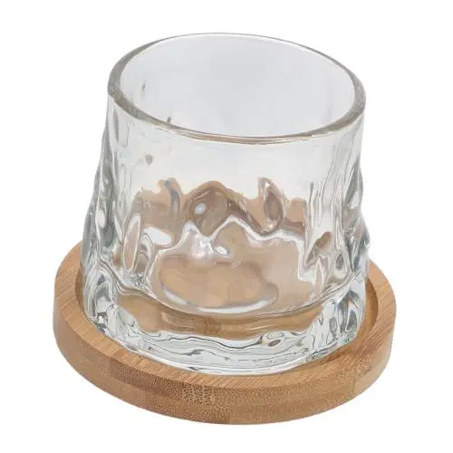 Produktbild: PRETYZOOM 1 Satz Rotierende Tasse Barmänner Anwesend Glaswaren Trinkbecher Whiskybecher Aus Glas Gravierte Gläser Rotations-whiskygläser Biergläser Whisky-gläser Eiskaffeegläser Hölzern