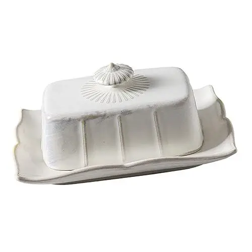 Produktbild: PRETYZOOM Butterbehälter Mit Deckel Aus Keramik Zarte Butter Container Als Dessert Teller Geeignet Für Küche Und