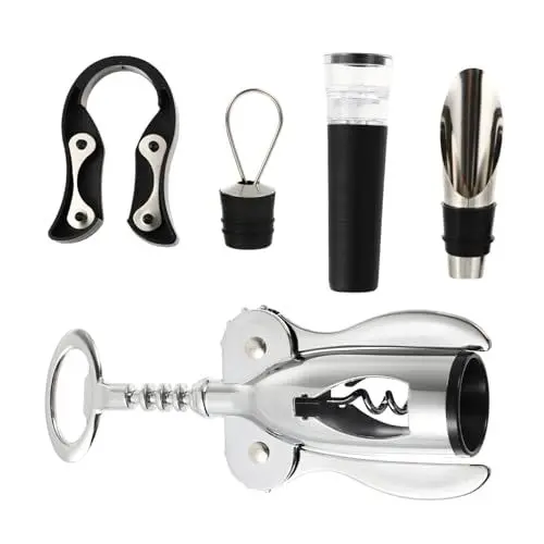 Produktbild: PRETYZOOM Robustes Und Stilvolles Weinflaschenöffner-set 4-teilig Wichtige Werkzeuge Zum Einfachen Öffnen