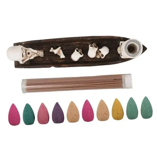 Produktbild: PRETYZOOM 1 Set Skelett Aromatherapie Boot Räucherstäbchen Brenner Räucherstäbchen Halter Räucherplatte Räucherstäbchenhalter Desktop Räuchergefäß Räucherstäbchen