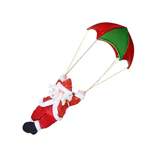 Produktbild: PRETYZOOM 1stk Fallschirmspringender Weihnachtsmann Weihnachts-Fallschirm-weihnachtsmann Neujahrsgeschenk Santa Plüschpuppe Spielzeug Christbaumschmuck Kletternde Stoff Schweden Ältere Mini
