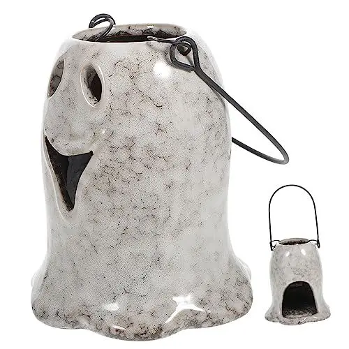 Produktbild: PRETYZOOM 1stück Halloween Kerzenhalter Aus Keramik Dekorativer Hohler Kerzenständer Für Partys Und Festlichkeiten Hochtemperaturbeständig Für Wohnzimmer Schlafzimmer Und Garten