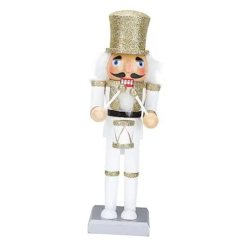 Produktbild: PRETYZOOM 1stk Nussknacker Nussbaumdekor Figuren Wohnkultur Weihnachtsversorgung Weihnachtsfeier Desktop-Puppen Walnuss-Soldat Sonnenbrille Für Damen Weiß Holz